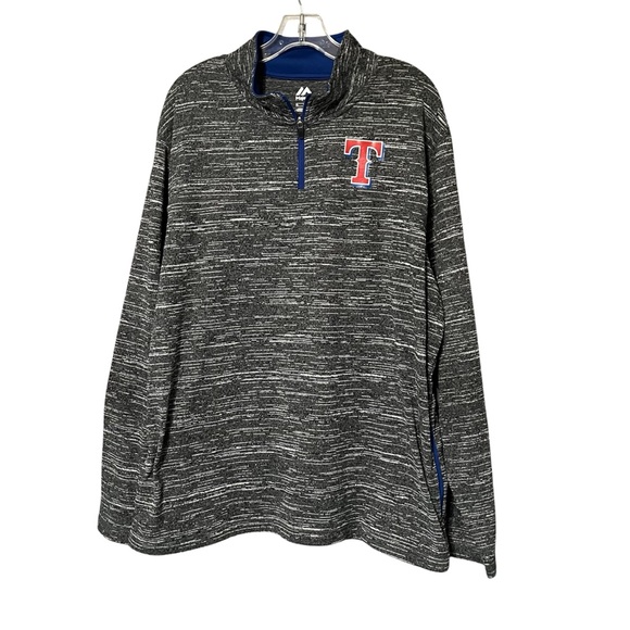 Majestic Other - Majestic Texas Rangers 1/4 Zip long sleeve Pullover XL Gray Space Dye Jacket MLB